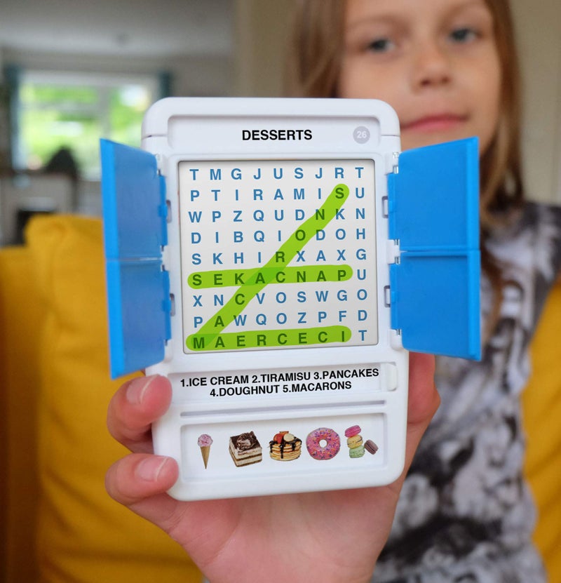 100 PICS Word Search Travel Game - 100 Puzzles with Picture Clues | 50 Wipe Clean Cards with Slide Reveal case and Pen | Activity, Gift, Stocking Stuffer | for Kids and Adults, Age 6+ - Image 5